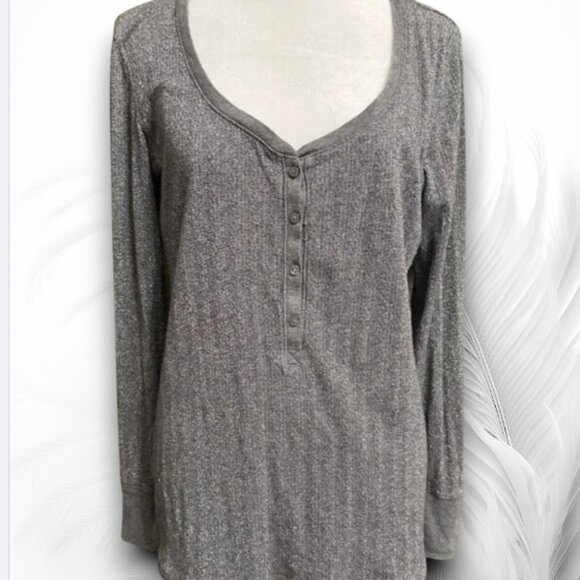 Victoria's Secret Women's Gray Metallic Henley - Picture 1 of 5